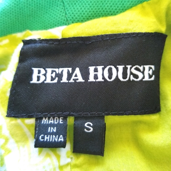 Beta House Small Green Peplum Blazer Jacket With Floral Lining - Picture 6 of 8